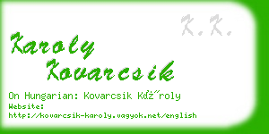 karoly kovarcsik business card